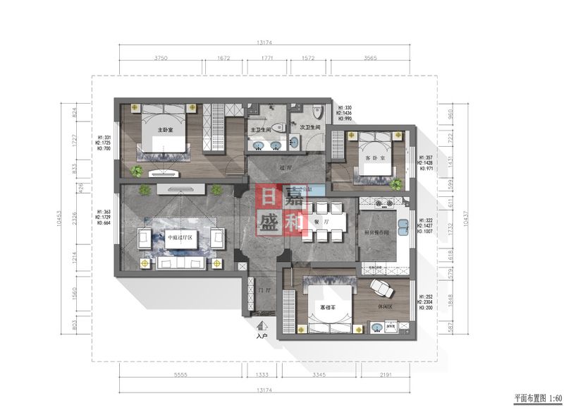 五礦二期150m2三室裝修實景圖